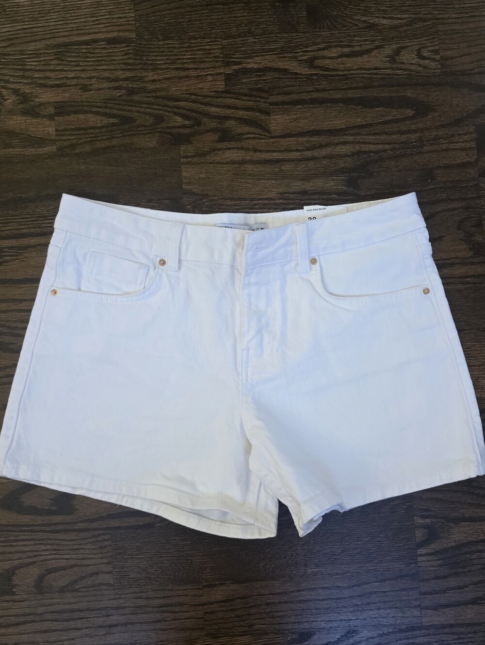 Zara Z1975 White Denim Shorts Size 6 EUR 38